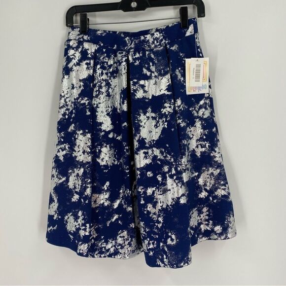 Lularoe Madison Midi Skirt size S Blue and Silver - Picture 1 of 3